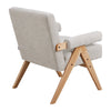 Modern Armchair Sofa Lounge Accent Linen Fabric Wood Frame Comfy Reading Chair