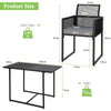 3 Pieces Outdoor Dining Set Patio PE Rattan Furniture Set-Gray
