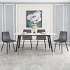 2x Grey Dining Chairs Velvet Padded Seat Kitchen Dining Room Chair Modern