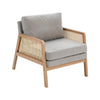 Scandi Solid Wooden Frame Chair Wicker Armchair Tub Sofa Fabric Upholstered Seat