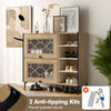 Freestanding Shoe Organizer Shoe Storage Cabinet-Oak