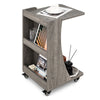 C-Shaped End Table Mobile Sofa Side Table Bedroom Rolling Coffee Table W/Storage