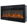 Wall 50 Inch Electric Fireplace 9 LED Colors Crystals/Log Bed Fire Place+ Remote