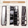 360° Swivel Armoire Storage Unit w/Full Length Mirror-Coffee