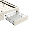 UPHOLSTERED BED WITH 2 DRAWERS STORAGE BED FRAME DOUBLE FOR ADULTS, TEENAGERS