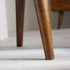 Solid Mango Wood Bedside Table – Mid-Century Style, 2 Drawer, Chestnut
