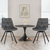 4x Grey 360° Swivel Velvet Dining Chairs Rotatable Metal Legs Kitchen Chairs