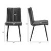 2x Grey Dining Chairs Faux Leather High Back Armless Dinging Room Line Design