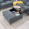 Extra Lift Up Square Storage Ottoman,Upholstered Coffee Table Storage Ottoman