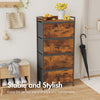 Smilesun 4 Drawers Chest of Drawers Fabric Wood Metal Storage Organiser Bedroom