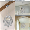 Silver Modern Pendant Chandelier Crystal Raindrop Lighting Ceiling Light Fixture