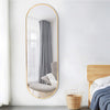120cm Oval Wall Mirror Full Length Metal Framed Bedroom Dressing Room Make-Up UK