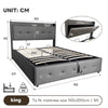 5ft King Size Ottoman Lift Up Bed Frame Upholstered Bed with Headboard Storage