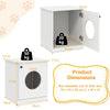 Indoor Pet House Enclosure Hidden Kitten Washroom-White
