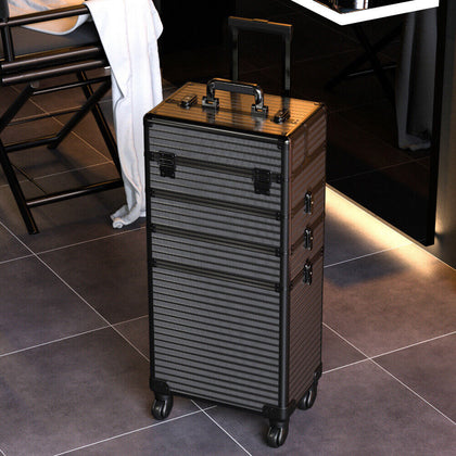Makeup Tool Case Makeup Train Case Cosmetic Trolley Travel Organizer on Wheels