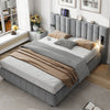 Upholstered Bed Frame Velvet 5ft King Size Bed with Stereo, Charging & Lighting