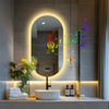 Super Bright Oval LED Bathroom Mirror Bluetooth Beauty Care Mirror Non-flicker