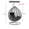 Hanging Egg Chair Indoor Outdoor Swing Chair Hammock with Cushion-Max Load 150kg