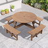 8 Seater Wooden Round Picnic Table and Bench Set Garden Furniture Set Outdoor