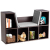 Larger Size Kids Bookcase Teenagers Storage Organizer Cube Cabinet w/ Cushion