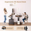 Height Adjustable Sit-Stand Desk Computer Table Standing Workstation with Wheel