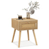 2PCS Modern Nightstand Bedside Sofa End Table with Rattan Drawer Boho Side Table