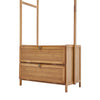 2 Drawers Heavy Duty Bamboo Clothes Rack Garment Hanging Rail Stand Wardrobe UK