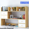 Desktop Bookshelf Storage Rack Home Office Bookcase Organizer Assembly Required