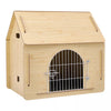 Large Wood Dog Kennel House Cage Crate In/Outdoor Shelter Pet Hutches Iron Door