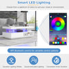 LED Coffee Table High Gloss Tea Table 2 Drawer Storage Modern Home Living Room