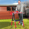 2-in-1 Folding Work Table & Sawhorse w/ Extra Tool Shelf Red