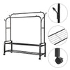 5ft Heavy Duty Clothes Rail Metal Garment Hanging Rack Display Stand Shoes Shelf