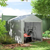 Garden Storage Shed Tent Galvanised Steel Frame Shelter w/Accessories LightGrey