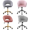 Modern Home Office Velvet Pink Desk Chair Soft Seat 360° Swivel Computer Chair