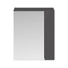 Wall Mounted 600mm Bathroom Mirrored Cabinet Gloss Grey Soft Closing Door