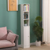 Modern Bathroom Tall Cabinet with Storage Shelf&Door Corner Shelf Bookshelf