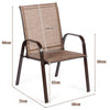 Outdoor Garden Dining Chair Set of 2 High Back Camping Chairs W/Armrest Brown