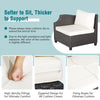Patio Sectional Sofa Set with Cushions & Storage Box-Off White