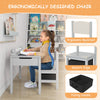 Kids Table and Chair Sets Toddler Childrens Activity Table with Paper Roll Grey