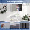 Chic Metal Wall Cabinet Garage Storage Cabinet w/3 Adjustable Shelves-Grey