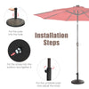 12kg Round Resin Patio Umbrella Base Heavy-duty Outdoor Umbrella Stand w/Knob