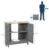 Grey Under Sink Pedestal Cabinet Cupboard Bathroom Storage Unit with 2 Doors