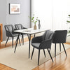 Grey Velvet Dining Chairs Set 2 Low Back Kitchen Dining Room Chairs Metal Legs