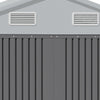 Outdoor Lockable Grey Door Shed Storage Room Metal Tool Sheds House 10x10ft UK
