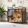 120cm Dog Crate Furniture Wooden Crate Table Thickened Metal Tube Cage