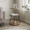 Side Coffee Table 3 Tier Storage Bedside End Table With LED Light Living Room