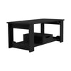Rectangular Coffee Table Side End Table Wooden TV Stand with Storage Shelf Rack