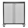 2 Doors Metal Office Filing Cabinet 2 Tier Shelf File Storage Cupboard on Wheels