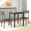 Small Dining Table and 2 Chairs Kitchen Breakfast Set Compact Wooden Metal Bar