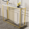 Marble Console Table Desk Shelf Sofa Kitchen Entryway Office Storage Gold Frame